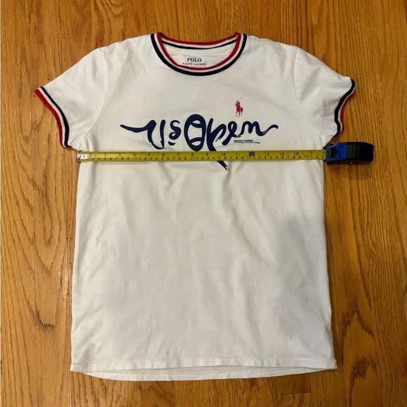 Ralph Lauren Women's US Open Logo Cotton Tee in Pure White XS - Picture 10 of 16